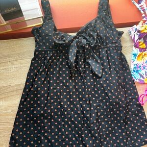 Black and Orange Polka Dot Dress